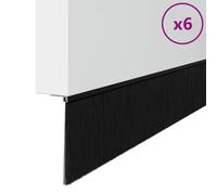vidaXL Set di 6 guarnizioni per spazzole da porta, a vite, colore nero, 100 cm, accessori moderni per porte, soluzioni efficienti, sigillatura interna, barriera anti-perdite, elegante guardia pennello