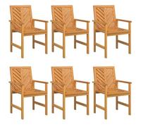 vidaXL Set di 6 sedie da Pranzo per Esterni in Legno massello di Acacia Marrone, con Uno Stile Rustico. Hanno Una Finitura Opaca e Una Texture Unica e venata. Sono Resistenti alle intemperie e perfe