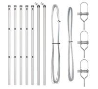 vidaXL Set 7 paletti per recinzione Argento Ø32 mm 80 cm Acciaio zincato resistenti alle intemperie