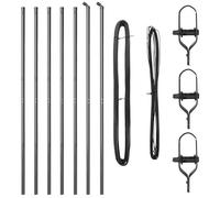 vidaXL 7 pali per recinzione, colore grigio, Ø 32 mm, 200 cm, in acciaio zincato, durevoli e resistenti alle intemperie, accessori per recinzione, supporto esterno verniciato a polvere, applicazioni