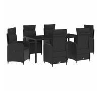 vidaXL Set di 7 tavoli da esterno in rattan sintetico, 190 x 90 x 75 cm, elegante e moderno, per esterni, in rattan, resistente alle intemperie, per il piacere all'aria aperta