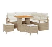 vidaXL Set di divani per Il Giardino da 8 Pezzi con Cuscini Beige in poliratano. Mobili Perfetti per balconi, patii e terrazze, dal Design modulare e Moderno.