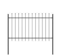 vidaXL Set di 8 pannelli per recinzioni da giardino in metallo grigio per esterni | acciaio verniciato a polvere durevole, resistente ai raggi UV, resistente alle intemperie, design minimalista