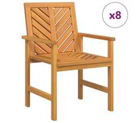 vidaXL Set di 8 sedie da Pranzo per Esterni in Legno massello di Acacia Marrone, Stile Rustico, Finitura Opaca. Sono Resistenti alle intemperie e richiedono Montaggio. Ogni Sedia ha Colori e venature
