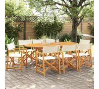 vidaXL Set di 8 sedie pieghevoli in tessuto bianco crema