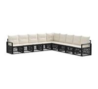 vidaXL Set di 9 divani da giardino in rattan artificiale nero, design moderno e modulare, sedili da giardino resistenti alle intemperie, divano da esterno per un comfort ergonomico, mobili da salotto