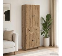 vidaXL Set di 2 armadi da 66 x 34,5 x 90 cm, in legno ingegneristico, set di mobili da giardino chic, sala da pranzo compatta, relax versatile per piccoli spazi e balconi