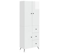 vidaXL Set di armadi 2 pcs Bianco Lucido Legno ingegnerizzato