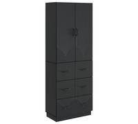 vidaXL Set di armadi 2 pcs Nero 66 x 34,5 x 87 cm Legno ingegnerizzato
