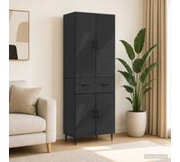 vidaXL Set di 2 armadi neri 66 x 34,5 x 89,5 cm, set di mobili moderni salvaspazio, decorativi per soggiorno, ufficio e spazi utili adattabili