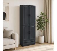 vidaXL Set di 2 armadi neri in legno di ingegneria, mobili funzionali, set moderno, comodo per riunioni, decorativo per interni ed esterni