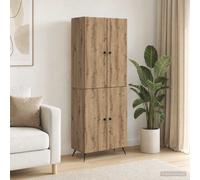 vidaXL Set di 2 armadi in rovere artigianale in legno di ingegneria, set di mobili da esterno eleganti, multifunzionali, per interni e compatti, personalizzabili per la vita moderna