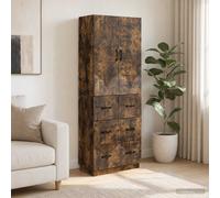 vidaXL Set di armadi 2 pcs Rovere Fumo 66 x 34,5 x 87 cm