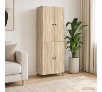 vidaXL Set di 2 armadi in rovere Sonoma in legno di ingegneria, set di mobili da esterno eleganti, multifunzionali, per interni e compatti, personalizzabili per la vita moderna