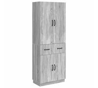 vidaXL Set di 2 armadi Sonoma grigio in legno di ingegneria, configurazione adattabile, mobili moderni, salvaspazio, comodi, all'aria aperta