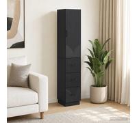 vidaXL Set di armadi 2 pz 33 x 34,5 x 87 cm Legno ingegnerizzato Nero
