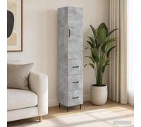 vidaXL Set di 2 armadi, grigio cemento, 33 x 34,5 x 90 cm, armadio moderno, elegante soluzione portaoggetti, mobile versatile per organizzare la tua casa