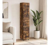 vidaXL Set di 2 armadi in rovere fumé 33 x 34,5 x 90 cm, armadio moderno, elegante soluzione portaoggetti, mobile versatile per organizzare la tua casa