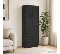 vidaXL Set di armadi 2 pz 66 x 34,5 x 87 cm Legno ingegnerizzato Nero