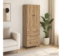vidaXL Set di 2 armadi in rovere artigianale, 66 x 34,5 x 90 cm, armadio scorrevole compatto, mobile moderno per ufficio, pratico organizer per la casa