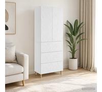 vidaXL Set di 2 armadi, bianco lucido, 66 x 34,5 x 90 cm, armadio elegante, organizer moderno da ufficio, scaffale funzionale, mobile per soggiorno e molto altro ancora