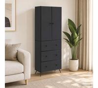 vidaXL Set di armadi 2 pz 66 x 34,5 x 90 cm Legno ingegnerizzato Nero