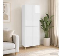 vidaXL Set di 2 armadi, bianco lucido, 66 x 34,5 x 90 cm, set di mobili moderno, design modulare per soggiorno, patio, accogliente, essenziali funzionali per la casa