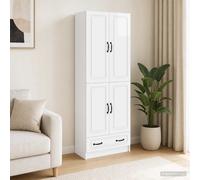 vidaXL Set di armadi 2 pz Bianco Lucido Legno ingegnerizzato