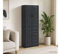 vidaXL Set di armadi 2 pz Nero Legno ingegnerizzato