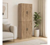 vidaXL Set di 2 armadi in rovere artigianale in legno di ingegneria, mobili da giardino, set da patio, sedie versatili, disposizione multiuso, soggiorno completo per la casa
