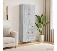 vidaXL Set di 2 armadi Sonoma grigio in legno di ingegneria, set elegante, mobili funzionali, salvaspazio, giardino, comodo interno per casa o patio