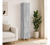 vidaXL Set di 2 armadi Sonoma grigio, 33 x 34,5 x 90 cm, set di mobili moderni, decorazione contemporanea, sedie versatili, salvaspazio, per interni ed esterni