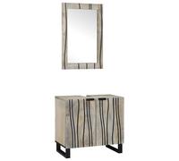 vidaXL Set di Armadi da Bagno 2 pz Bianco Legno di mango massello