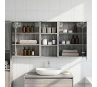 vidaXL Armadietto da bagno 3 pezzi 116 x 16 x 62,5 cm in legno ingegnerizzato, bagno, rettangolare, design moderno, soluzioni di archiviazione intelligenti, accessori eleganti per l'organizzazione e