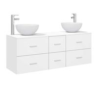 vidaXL Set di Armadi da Bagno 3 pz Bianco 49,5 x 35 x 63 cm