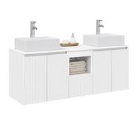 vidaXL Set di Armadi da Bagno 3 pz Bianco 49,5 x 41 x 62,5 cm