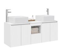 vidaXL Set di Armadi da Bagno 3 pz Bianco 49,5 x 41 x 63 cm