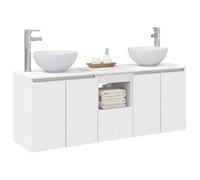 vidaXL Set di Armadi da Bagno 3 pz Bianco 49,5 x 41 x 64,5 cm