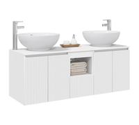 vidaXL Set di Armadi da Bagno 3 pz Bianco 49,5 x 44,5 x 65 cm