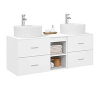 vidaXL Set di Armadi da Bagno 3 pz Bianco 49,5 x 44,5 x 65 cm