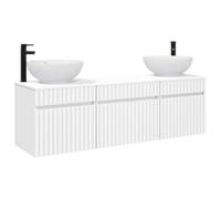 vidaXL Set di Armadi da Bagno 3 pz Bianco 49 x 44,5 x 66,5 cm