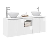 vidaXL Set di Armadi da Bagno 3 pz Bianco Lucido 49,5 x 41 x 64,5 cm