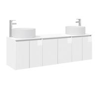 vidaXL Set di Armadi da Bagno 3 pz Bianco Lucido 49,5 x 44,5 x 65,5 cm