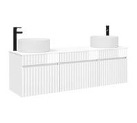 vidaXL Set di Armadi da Bagno 3 pz Bianco Lucido 49 x 44,5 x 65,5 cm