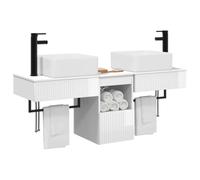 vidaXL Set di Armadi da Bagno 3 pz Bianco Lucido 53 x 35 x 39 cm