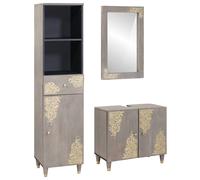 vidaXL Set di Armadi da Bagno 3 pz Grigio 62 x 33 x 58 cm