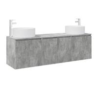 vidaXL Set di Armadi da Bagno 3 pz Grigio Cemento