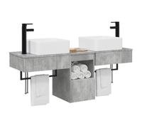 vidaXL Set di Armadi da Bagno 3 pz Grigio Cemento 53 x 35 x 39 cm