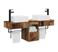 vidaXL Set di Armadi da Bagno 3 pz Legno antico 53 x 35 x 39 cm