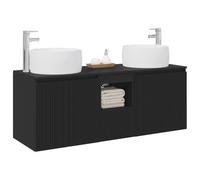 vidaXL Set di Armadi da Bagno 3 pz Nero 49,5 x 44,5 x 66 cm